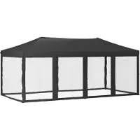 Syfax Tenda per Feste Pieghevole con Pareti Laterali Antracite 3x6 m