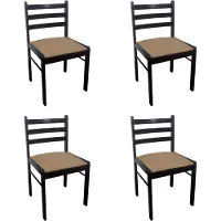 Syfax Sedie da Pranzo 4 pz Marroni Legno Massello di Hevea e Velluto
