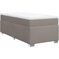 vidaXL Letto a molle con materasso Taupe 90x200 cm in tessuto