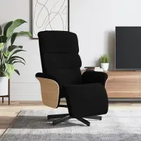Prolenta Maison Exclusive - Poltrona relax con poggiapiedi, rivestita in tessuto nero