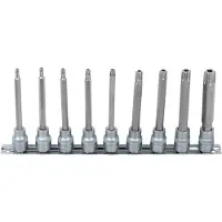 Ks Tools Set di bussole da 3/8", lunghe, 9 pezzi, TB20-TB60 con foratura frontale