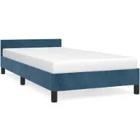 Syfax Giroletto senza Materasso Blu Scuro 100x200 cm in Velluto