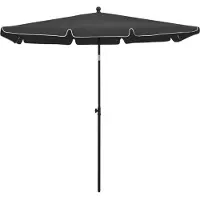 Syfax Ombrellone da Giardino con Palo 210x140 cm Antracite