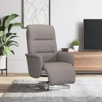 Prolenta Maison Exclusive - Poltrona relax con poggiapiedi, rivestita in tessuto color taupe