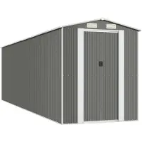 Syfax Capanno da Giardino Grigio Chiaro 192x689x223cm Acciaio Zincato