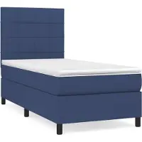 Syfax Giroletto a Molle con Materasso Blu 100x200 cm in Tessuto