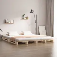 Prolenta Maison Exclusive - Letto a doghe 140x190 cm in legno massello di pino