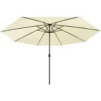 Syfax Ombrellone da Giardino con Luci LED 400 cm Sabbia