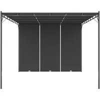 Syfax Gazebo da Giardino con Tenda Laterale 4x3x2,25 m Antracite