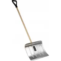 Kadax Pala da neve in alluminio "Garo", pala da neve, pala da neve con manico in legno, pala da neve robusta, argento