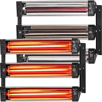 Vevor lampada per polimerizzazione vernice, asciugatura rapida, polimerizzazione per auto, vernice a infrarossi, area di cottura, lampada di riscaldamento vernice 584 x 368 x 51 mm, 2 set, 3000 W