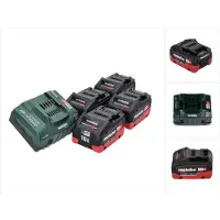 Metabo Set base 18 V 4x batteria 10,0 Ah LIHD + caricabatterie ASC 145 CAS System