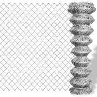 vidaXL Recinzione in rete metallica Acciaio zincato 25×1 m Argento