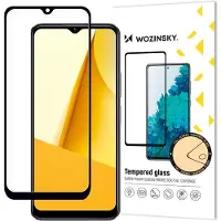 Wozinsky Vetro temperato 9H per il display a tutto schermo di Vivo Y16 / Y02s con cornice, adatto all'uso in nero.