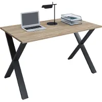 VCM Scrivania in legno | H. 76 x W. 80 x D. 50 cm | Tavolo per computer semplice | piedini in metallo di alta qualità | Tavolo da lavoro | Mobili da ufficio - Lona U