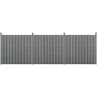 Neu.holz WPC giardino recinzione privacy schermo frangivento a doghe recinzione 562x185cm grigio []