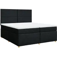 Syfax Giroletto a Molle con Materasso Nero 200x200 cm in Tessuto