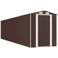Syfax Capanno da Giardino Marrone Scuro 192x855x223cm Acciaio Zincato