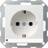 Gira Presa SCHUKO con luce LED + SH System 55 bianco puro lucido, 1 pz.