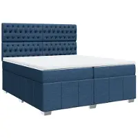 Syfax Giroletto a Molle con Materasso Blu 200x200 cm in Tessuto