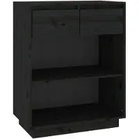 Syfax Mobile Consolle Nero 60x34x75 cm in Legno Massello di Pino