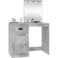 Syfax Toeletta con LED Grigio Cemento 90x50x132,5 Legno Multistrato