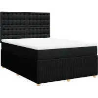 Syfax Giroletto a Molle con Materasso Nero 140x200 cm in Tessuto