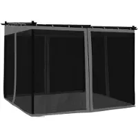 Syfax Gazebo con Pareti in Rete Antracite 3x3 m in Acciaio