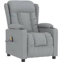 Syfax Poltrona Massaggiante in Tessuto Grigio Chiaro