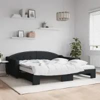 Prolenta Maison Exclusive - Divano letto estraibile con materassi, nero, 100x200 cm, tessuto