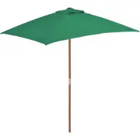 Syfax Ombrellone da Esterni con Palo in Legno 150x200 cm Verde
