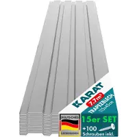 Floordirekt 15 pezzi lamiera trapezoidale 115x45 cm lamiera profilata SET incl. 100 viti 7,7 m² grigio chiaro