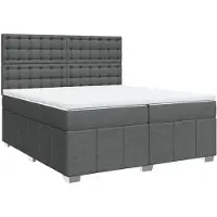 Syfax Giroletto a Molle con Materasso Grigio Scuro 200x200 cm Tessuto
