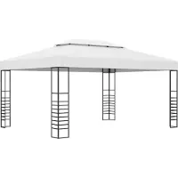 Syfax Gazebo da Giardino in Acciaio Verniciato 4x3x2,7 m Bianco
