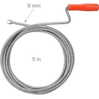Relaxdays Spirale per pulizia tubi con gancio, pulizia meccanica dei tubi, WC, doccia, lavabo, acciaio, 9 mm x 5 m, argento