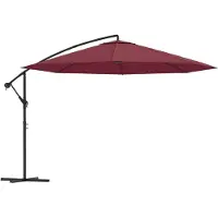Syfax Ombrellone a Sbalzo Palo in Acciaio 350 cm Rosso Bordeaux