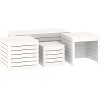 vidaXL Set di cassette da giardino 4 pezzi in legno di pino massiccio bianco