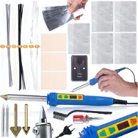 Rosfix Blue Kong 120W RBK120W Saldatore per Plastica + Kit per Plastica (PU, TPO, PC, PP, PE, ABS, PA), 5 Griglie, Cacciavite, Punte, Supporto