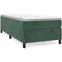 Syfax Struttura Letto a Rete a Molle Verde Scuro 90x190 cm in Velluto