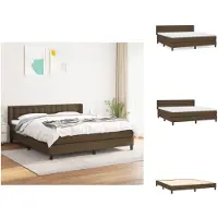 vidaXL Letto a molle con materasso in tessuto marrone scuro 180x200 cm - Letti e strutture letto