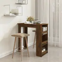 Prolenta Maison Exclusive - Tavolo da bar con ripiano in rovere affumicato 102x50x103,5 cm Materiale ligneo