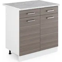 Vicco Mobiletto base per cucina R-Line Grigio nobile 80 cm , PL Marmo, Model 29725