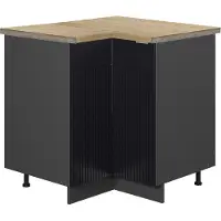 Vicco Mobile ad angolo cucina Fame-Line Nero rigato 80.5 cm , PL Rovere, Model 50680