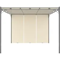 Syfax Gazebo da Giardino con Tenda Laterale 4x3x2,25 m Crema
