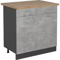 Vicco Mobiletto base per cucina R-Line Calcestruzzo 80 cm , PL Rovere, Model 53604