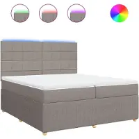 Syfax Giroletto a Molle con Materasso Tortora 200x200 cm in Tessuto