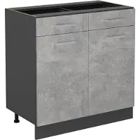 Vicco Mobiletto base per cucina R-Line Calcestruzzo 80 cm senza piano di lavoro, Model 53843