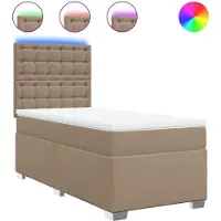Syfax Giroletto a Molle con Materasso Cappuccino 90x200 cm Pelle finta