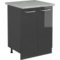 Vicco Mobiletto base cucina R-Line Antracite lucido 60 cm PL Marmo, Model 54073