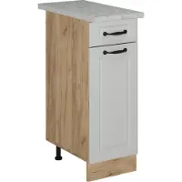 Vicco Mobiletto base per cucina R-Line Bianco rustico 30 cm PL Marmo, Model 53917